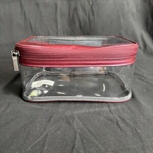 Open Story Toiletry Kit Bag, Burgundy-Clear